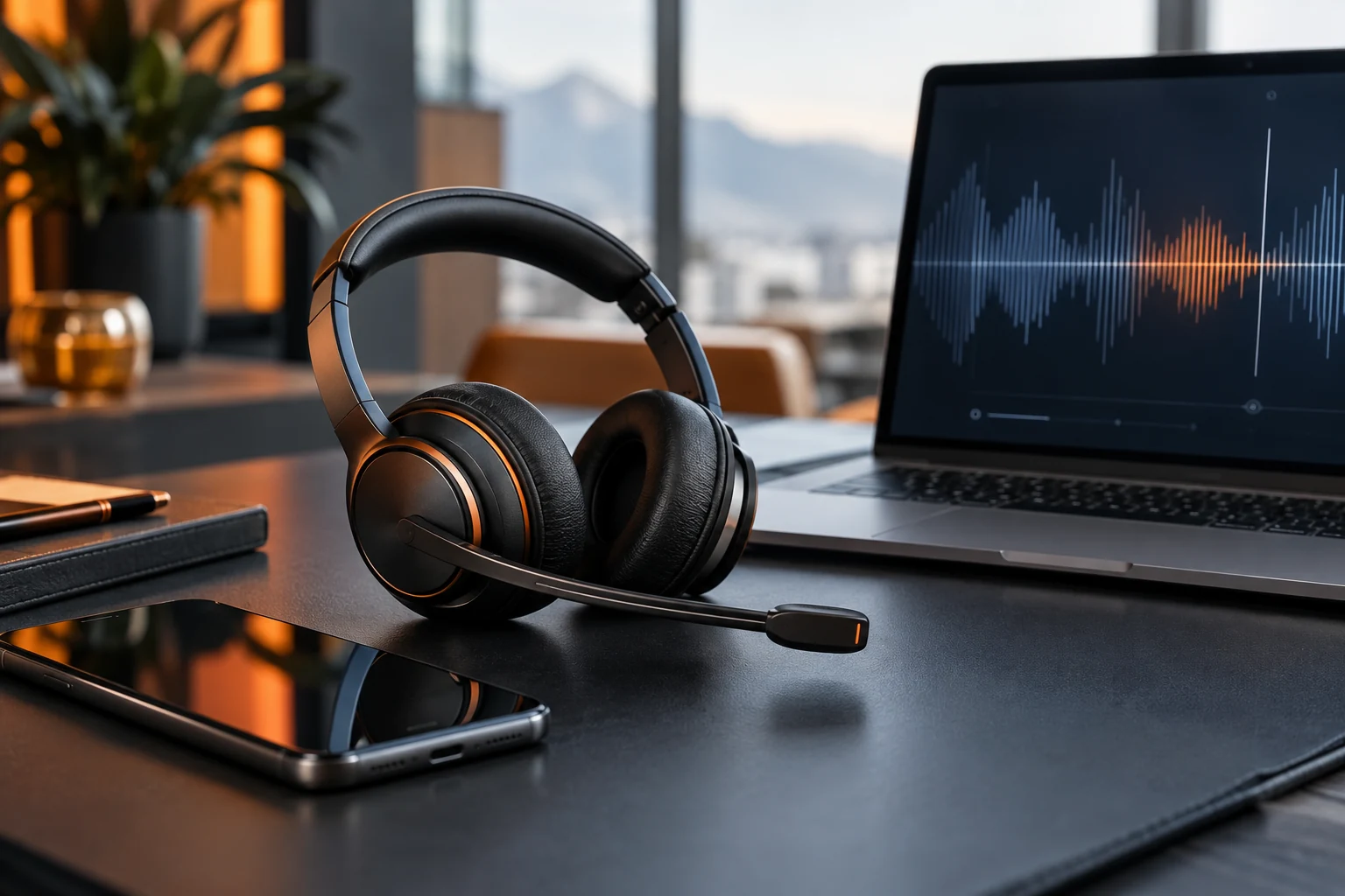 Headset und Laptop für digitale Telefonie